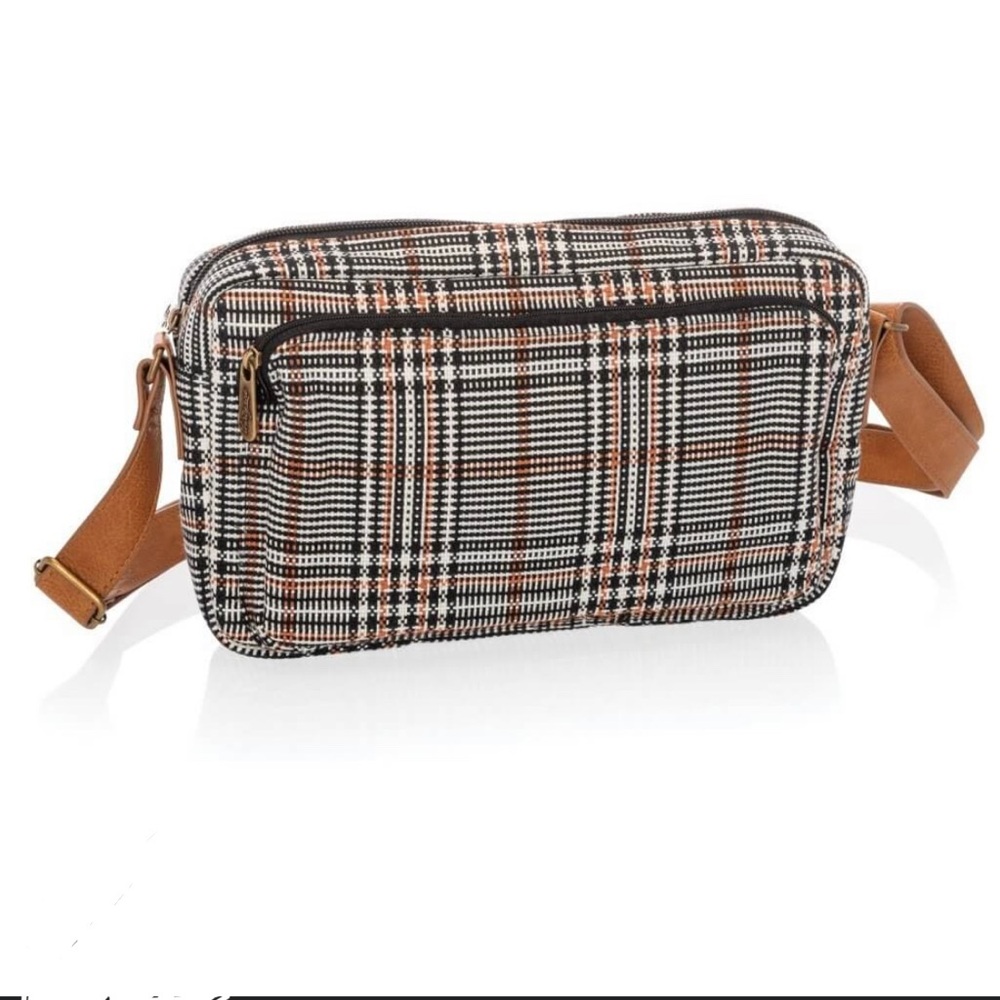 Thirty One All Zipped Up Crossbody Purse - Plaid